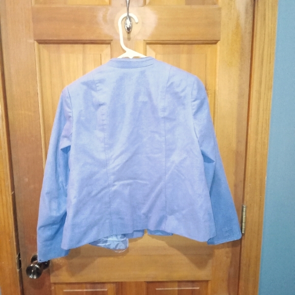 Designed by James Chen lilac purple suede blazer jacket - Picture 2 of 8